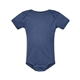 aerial view a indigo rabbit skins fine jersey infant lap shoulder creeper, image 1 of 3