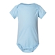 aerial view a light blue rabbit skins fine jersey infant lap shoulder creeper, image 1 of 3