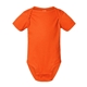 aerial view a orange rabbit skins fine jersey infant lap shoulder creeper, image 1 of 3