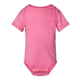aerial view a raspberry rabbit skins fine jersey infant lap shoulder creeper, image 1 of 3
