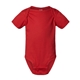aerial view a red rabbit skins fine jersey infant lap shoulder creeper, image 1 of 3