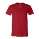 aerial view a canvas red bella + canvas - unisex short sleeve v - neck jersey t - shirt - 3005, image 1 of 3