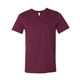 aerial view a maroon bella + canvas - unisex short sleeve v - neck jersey t - shirt - 3005, image 1 of 3