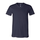 aerial view a navy bella + canvas - unisex short sleeve v - neck jersey t - shirt - 3005, image 1 of 3