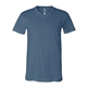 aerial view a steel blue bella + canvas - unisex short sleeve v - neck jersey t - shirt - 3005, image 1 of 3