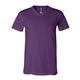 aerial view a team purple bella + canvas - unisex short sleeve v - neck jersey t - shirt - 3005, image 1 of 3