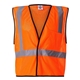 aerial view a orange kishigo - economy single pocket hook loop mesh vest, image 1 of 3