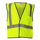 aerial view a lime kishigo - economy single pocket hook loop mesh vest, image 1 of 3