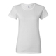 aerial view a white gildan - ladies heavy cotton short sleeve t - shirt - g5000l, image 1 of 3