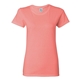 aerial view a coral silk gildan - ladies heavy cotton short sleeve t - shirt - g5000l, image 1 of 3