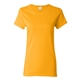 aerial view a gold gildan - ladies heavy cotton short sleeve t - shirt - g5000l, image 1 of 3