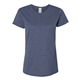 aerial view a heather navy gildan - ladies heavy cotton short sleeve t - shirt - g5000l, image 1 of 3