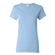 aerial view a light blue gildan - ladies heavy cotton short sleeve t - shirt - g5000l, image 1 of 3