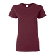 aerial view a maroon gildan - ladies heavy cotton short sleeve t - shirt - g5000l, image 1 of 3