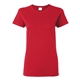 aerial view a red gildan - ladies heavy cotton short sleeve t - shirt - g5000l, image 1 of 3