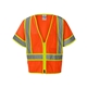aerial view a orange kishigo class 3 full - zip ultra cool mesh surveyors vest, image 1 of 3