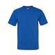 aerial view a royal blue bayside short sleeve t - shirt with a pocket, image 1 of 3