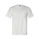 aerial view a white bayside short sleeve t - shirt with a pocket, image 1 of 3
