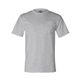 aerial view a dark ash bayside short sleeve t - shirt with a pocket, image 1 of 3