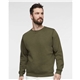 aerial view a military green lat - elevated fleece crewneck sweatshirt, image 1 of 3