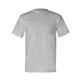 aerial view a dark ash bayside short sleeve t - shirt with a pocket, image 1 of 3