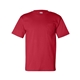 aerial view a red bayside short sleeve t - shirt with a pocket, image 1 of 3