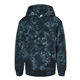 aerial view a tie dye black independent trading co. - youth midweight tie - dye hooded pullover, image 1 of 3