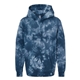 aerial view a tie dye navy independent trading co. - youth midweight tie - dye hooded pullover, image 1 of 3