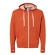 aerial view a burnt orange heather independent trading co. unisex french terry heathered full - zip hoody, image 1 of 3