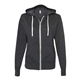 aerial view a charcoal heather independent trading co. unisex french terry heathered full - zip hoody, image 1 of 3