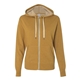 aerial view a golden wheat heather independent trading co. unisex french terry heathered full - zip hoody, image 1 of 3