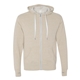 aerial view a oatmeal heather independent trading co. unisex french terry heathered full - zip hoody, image 1 of 3