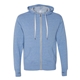 aerial view a sky heather independent trading co. unisex french terry heathered full - zip hoody, image 1 of 3