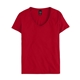 a deep red hanes - ladies v - neck nano - t(r) - s04v