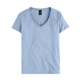 a light blue hanes - ladies v - neck nano - t(r) - s04v