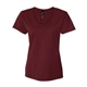 aerial view a maroon hanes - ladies v - neck nano - t(r) - s04v, image 1 of 3