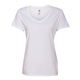 aerial view a white hanes - ladies v - neck nano - t(r) - s04v, image 1 of 3