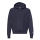 aerial view a navy champion - reverse weave hooded sweatshirt, image 1 of 3