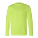 aerial view a lime green bayside long sleeve t - shirt, image 1 of 3