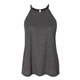 aerial view a dark grey heather bella + canvas - womens flowy high neck tank - 8809, image 1 of 3