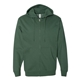 aerial view a alpine green independent trading co. - midweight full - zip hooded sweatshirt, image 1 of 3