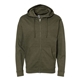 aerial view a army heather independent trading co. - midweight full - zip hooded sweatshirt, image 1 of 3
