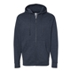 aerial view a classic navy heather independent trading co. - midweight full - zip hooded sweatshirt, image 1 of 3