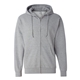 aerial view a grey heather independent trading co. - midweight full - zip hooded sweatshirt, image 1 of 3