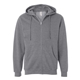aerial view a gunmetal heather independent trading co. - midweight full - zip hooded sweatshirt, image 1 of 3