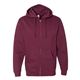 aerial view a maroon independent trading co. - midweight full - zip hooded sweatshirt, image 1 of 3