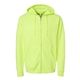 aerial view a safety yellow independent trading co. - midweight full - zip hooded sweatshirt, image 1 of 3