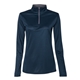 aerial view a navy/ graphite badger - womens b - core quarter - zip pullover, image 1 of 3