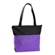a black/purple poly pro two - tone zippered tote