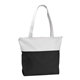 a white/black poly pro two - tone zippered tote